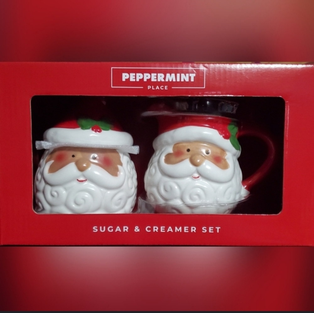 Peppermint Place Santa Claus  Sugar And Cream Set